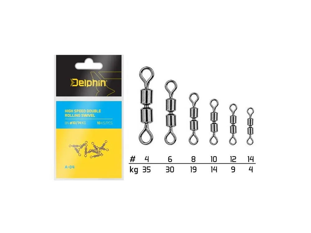 Delphin Obratlík Hi Speed Double Rolling Swivel A-04 10 ks Autentický