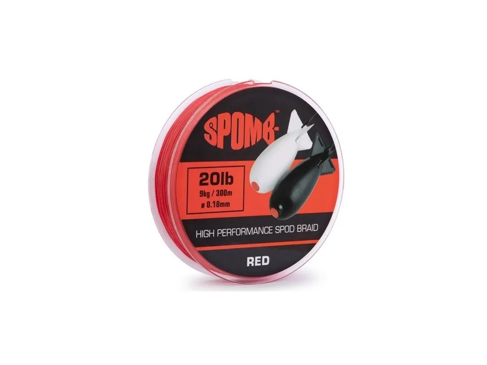 Nejlepší Volba Spomb Splétaná Šňůra Braid Red 0,18 mm 9 kg 300 m