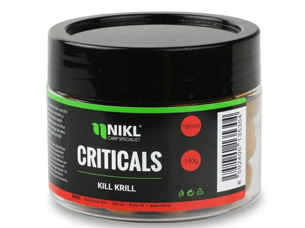 Novinka Nikl Boilie Criticals Kill Krill 150 g