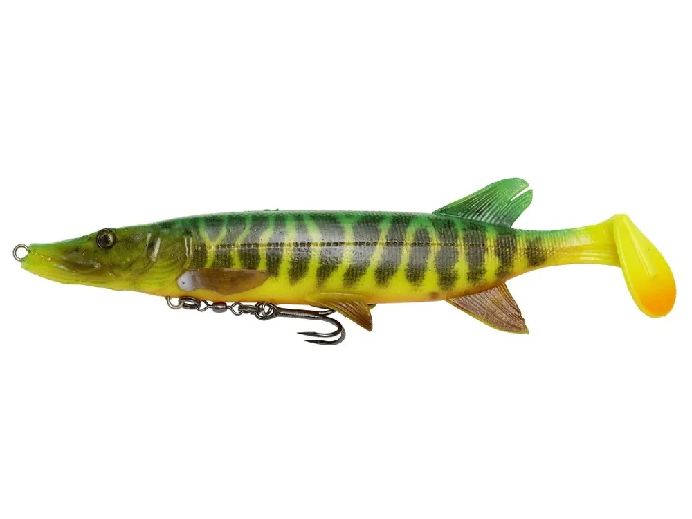 Savage Gear Gumová Nástraha 4D Štika Pike Shad SS Fire Tiger 20 cm 65 g Časově Omezené