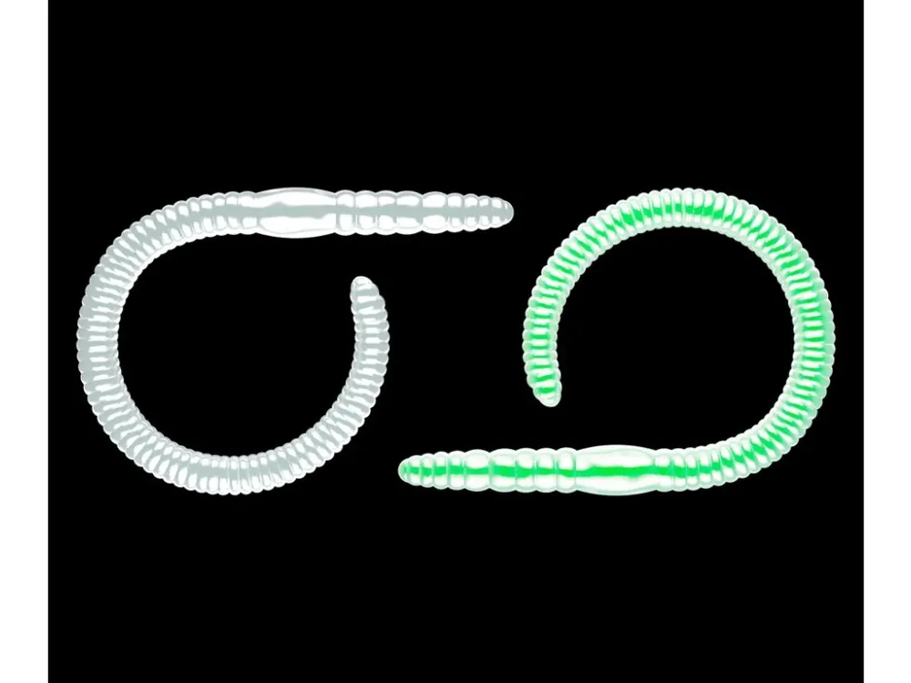 Dokud Zásoby Vydrží Libra Lures Gumová Nástraha Flex Worm 95 mm - Glow UV Green 000 - Sýr