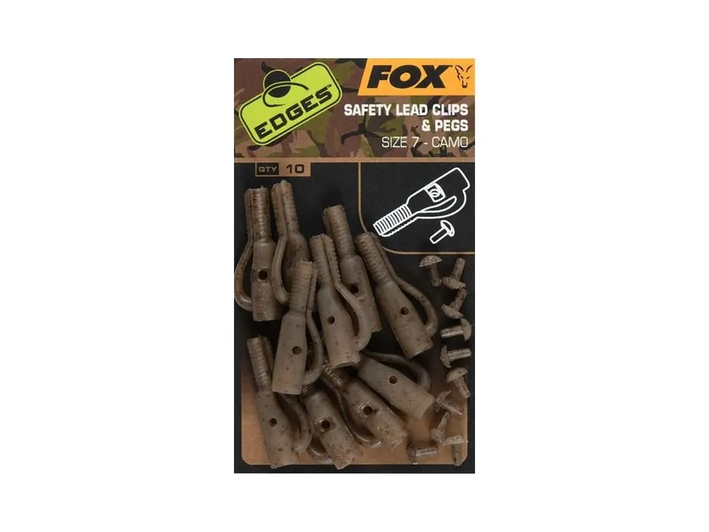 Fox Závěsky Edges Camo Safety Lead Clips & Pegs 10 ks Velikost 7 Jen Po Omezenou Doba