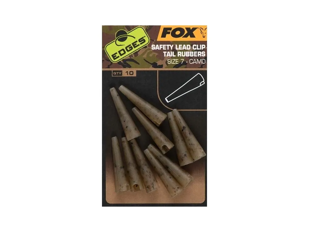 Fox Převleky Edges Camo Safety Lead Clip Tail Rubbers 10 ks Velikost 7 Aktuální