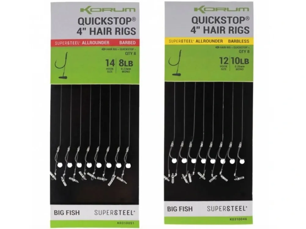 Korum Hotové Návazce Big Fish Hair Rigs W/Quickstops Super Cena