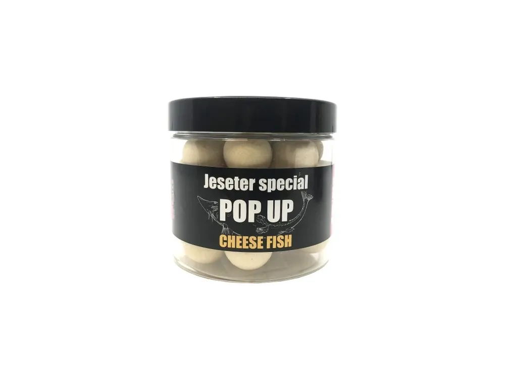 Novinka LK Baits Pop Up Boilies Jeseter Special Cheese Fish 18mm 200ml
