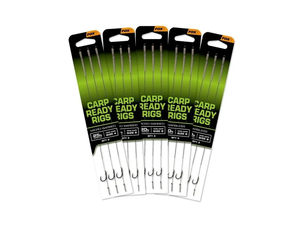 Super Cena Fox Návazce Carp Ready Rigs Wide Gape Barbless 3 ks