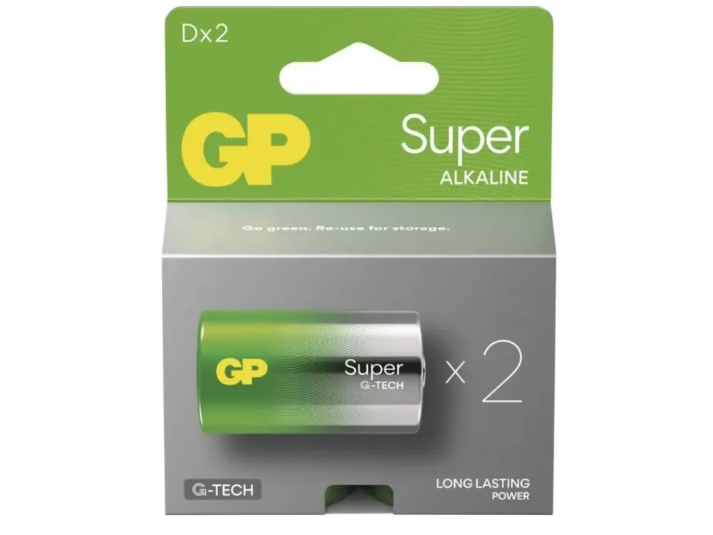 GP Alkalická Baterie GP Super D (LR20) 2 ks Výhodná Nabídka