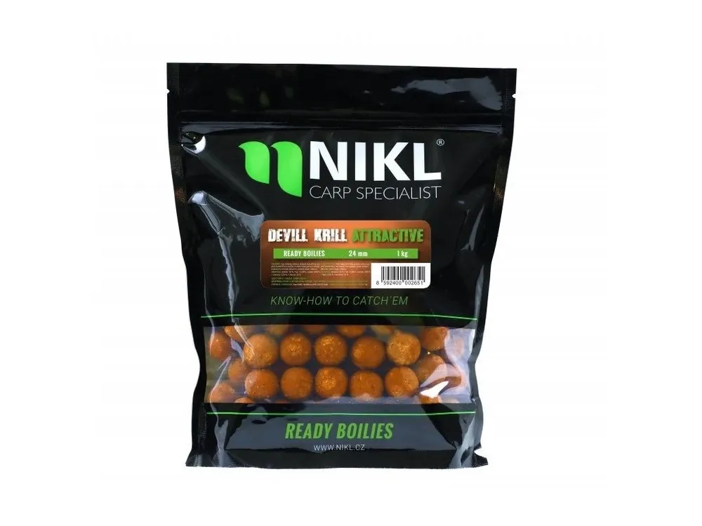 Nejprodávanější Nikl Hotové Boilie Attractive Devill Krill