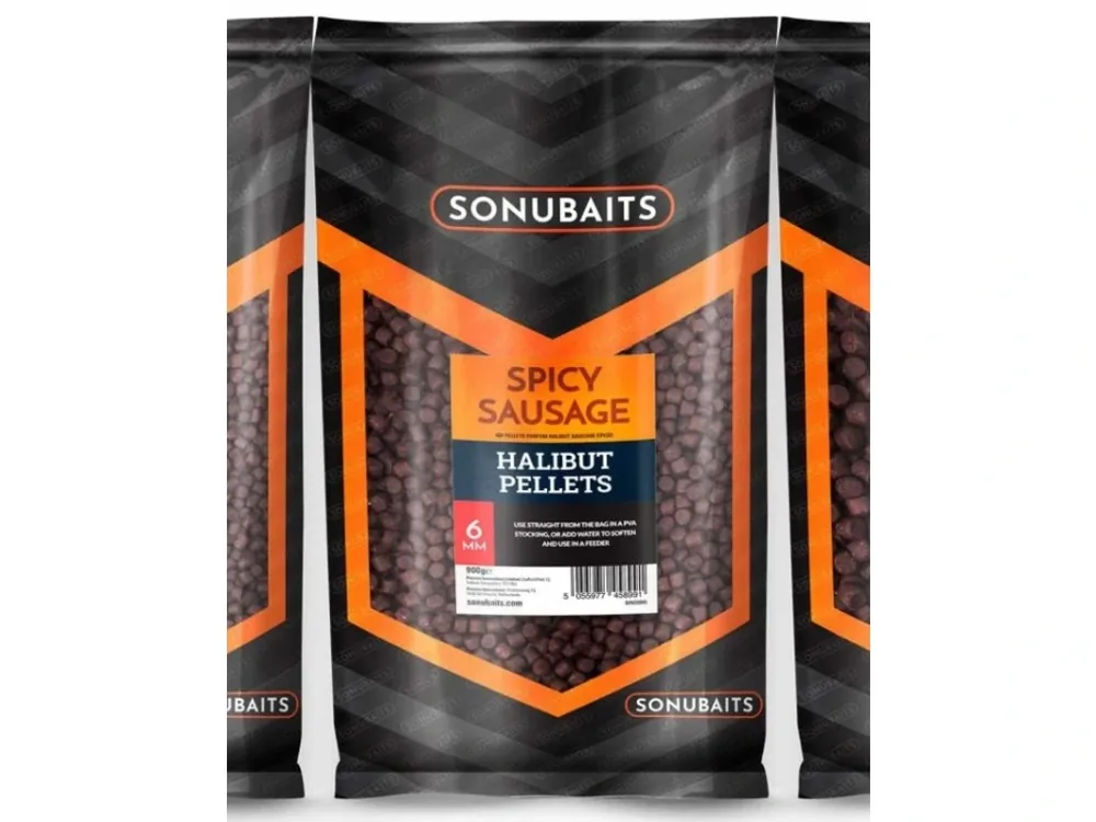 Sonubaits Spicy Sausage Halibut Pellets 900g Autentický