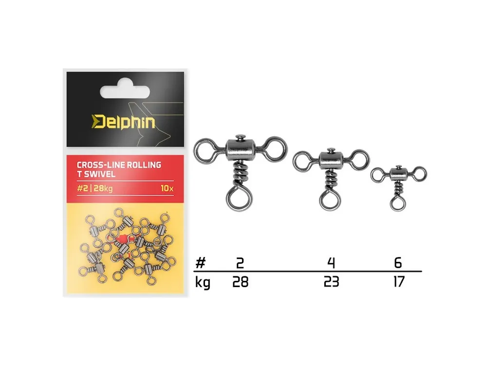 Víkendová Akce Delphin Obratlík Cross-Line Rolling T Swivel 10 ks