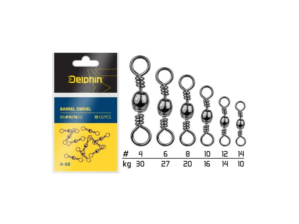 Bezpečná Platba Delphin Obratlík Barrel Swivel A-02/10ks