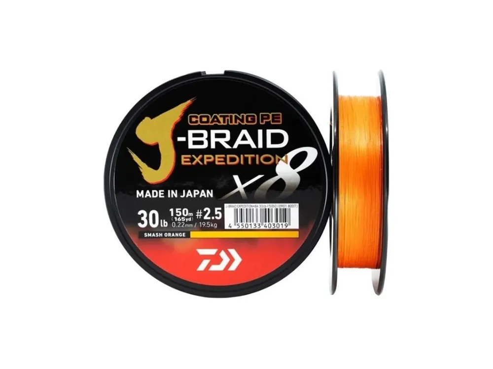 Nízká Cena Daiwa Splétaná Šňůra J-Braid Expedition X8E Smash Orange 150 m