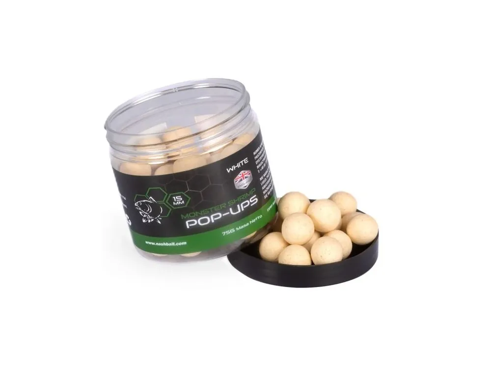 Pouze Dnes Nash Plovoucí Boilie Pop Ups Monster Shrimp White 75 g