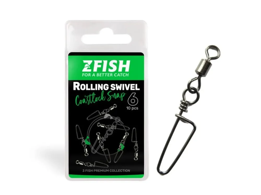 Bezpečná Platba Zfish Obratlík s Karabinou Rolling Swivel & Coastlock Snap