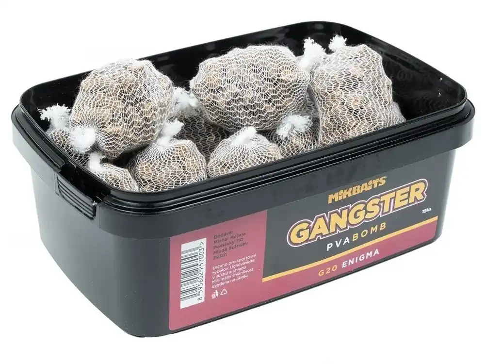 Mikbaits Pelety PVA Bomb Gangster G20 Enigma 15 ks Výprodej