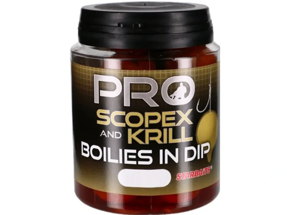 Starbaits Boilies In Dip Pro Scopex Krill 150 g 24 mm Nová Kolekce