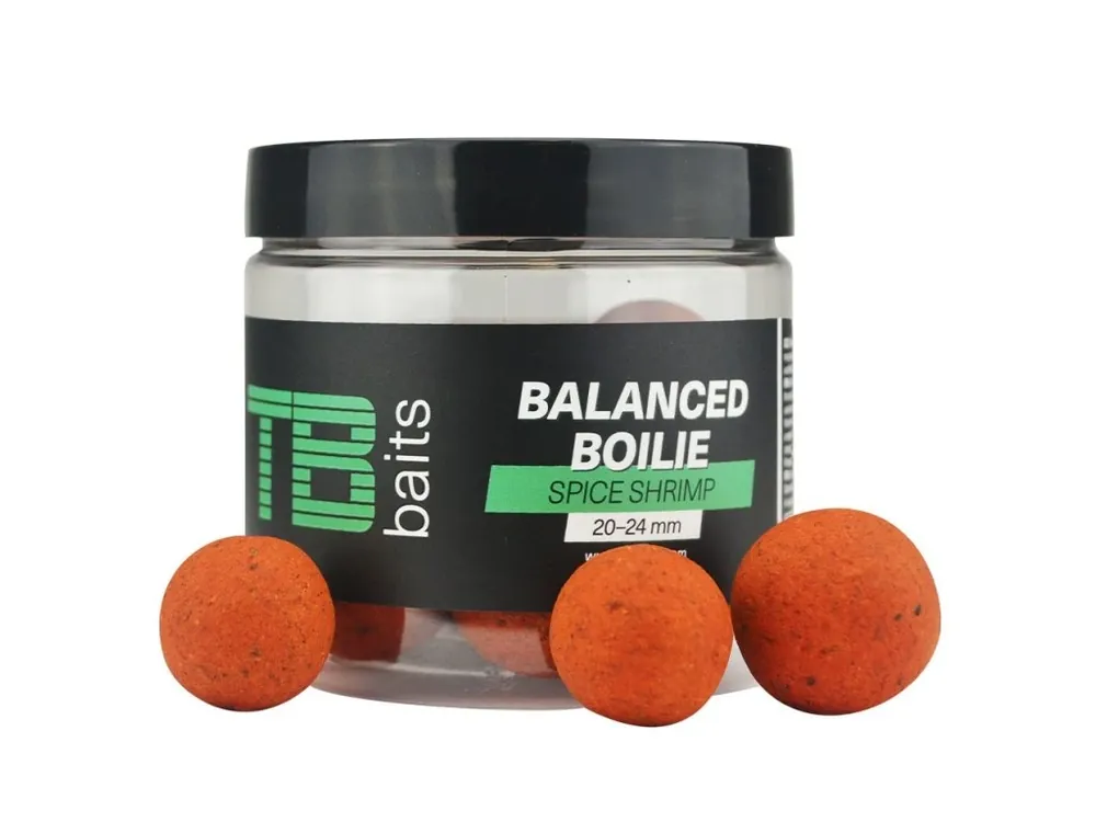 TB Baits Vyvážené Boilie Balanced + Atraktor Spice Shrimp 100 g 20-24 mm Nejprodávanější