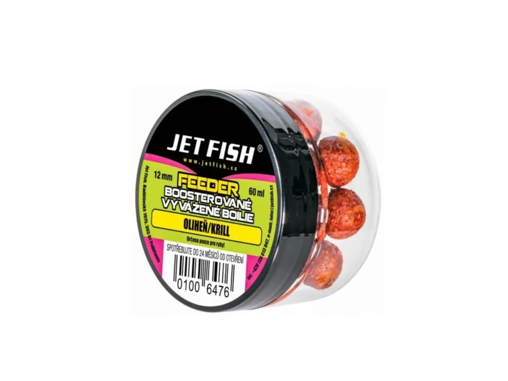 Feeder Boosterované vyvážené boilie 60ml-12mm OLIHEŇ / KRILL Speciální Cena